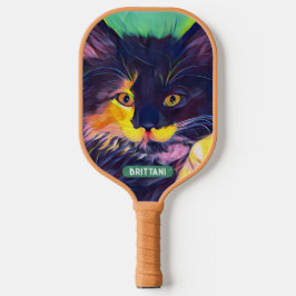 Palas De Pickleball Gato negro personalizado, colores modernos
