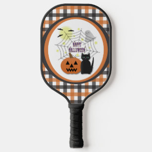 Palas De Pickleball Gato negro y calabaza no asusta Halloween