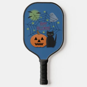 Palas De Pickleball Gato negro y calabaza no asusta Halloween