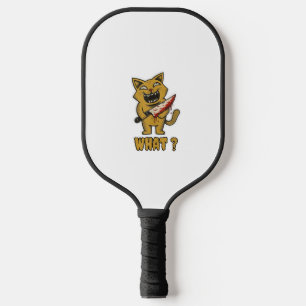 Palas De Pickleball Gato qué _ Gracioso gato escalofriante con cuchill