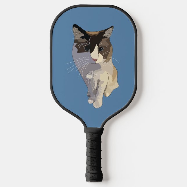 Palas De Pickleball gato Ragdoll, azul polvoriento (Anverso)