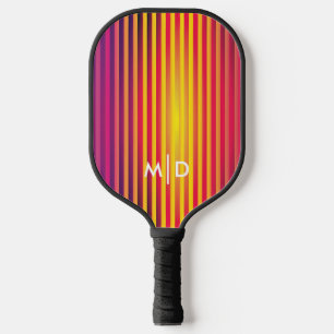Palas De Pickleball Gente de gradiente amarillo neón Monograma Paddle