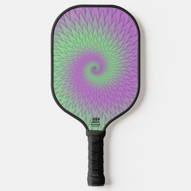 Palas De Pickleball Geometric Purple and Green (Anverso)