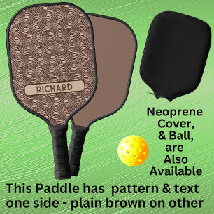Palas De Pickleball Geométrico de Círculo 3D marrón, añadir nombre o m