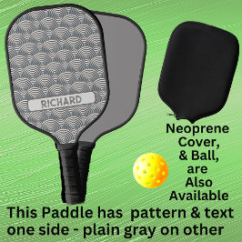 Palas De Pickleball Geométrico de circulo gris claro, añadir nombre o 