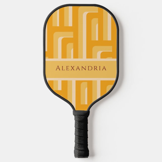Palas De Pickleball Geométrico retro personalizado (Anverso)