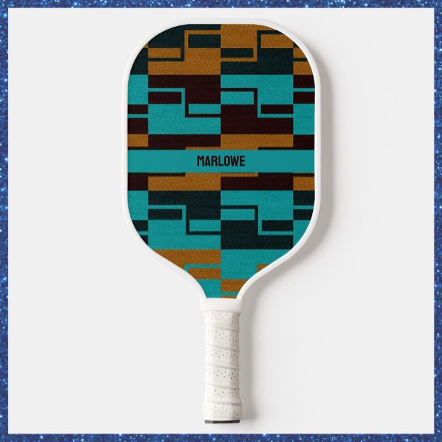 Palas De Pickleball Geométrico Turquesa Negro y Marrón (Subido por el creador)