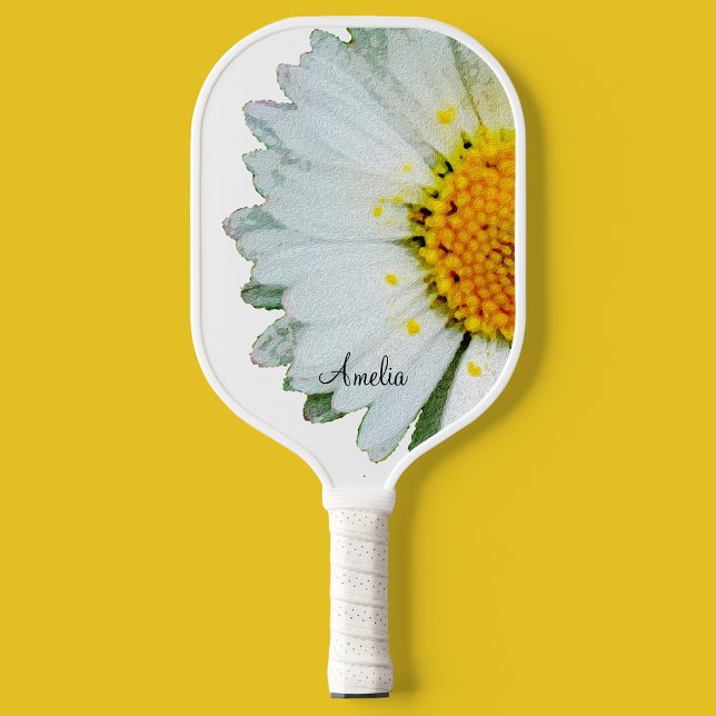 Palas De Pickleball Giant Daisy Personalized Pickleball Paddle (Turn heads with this stylish giant daisy pickleball bat. )