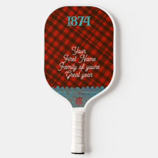 Palas De Pickleball Gingham negro y rojo