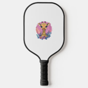Palas De Pickleball Girafa Adorable Rodeada De Flores _2