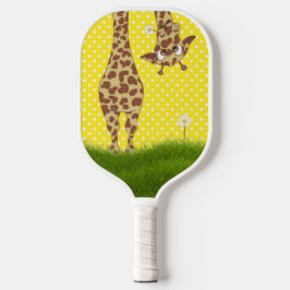 Palas De Pickleball Giraffe Sobre Puntos De Polka Con Daisy