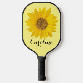 Palas De Pickleball Girasol amarillo con nombre personalizado