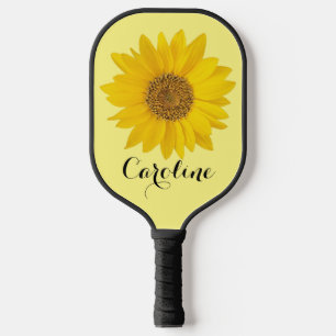 Palas De Pickleball Girasol amarillo con nombre personalizado