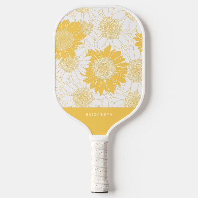 Palas De Pickleball Girasol amarillo personalizado (Anverso)