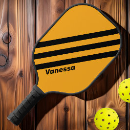 Palas De Pickleball Girasol Retro Zumbido Tres Rayas con Nombre