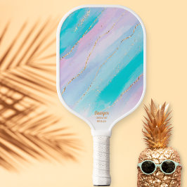 Palas De Pickleball Glam Gold Purpurina Marble rosa azul personalizado