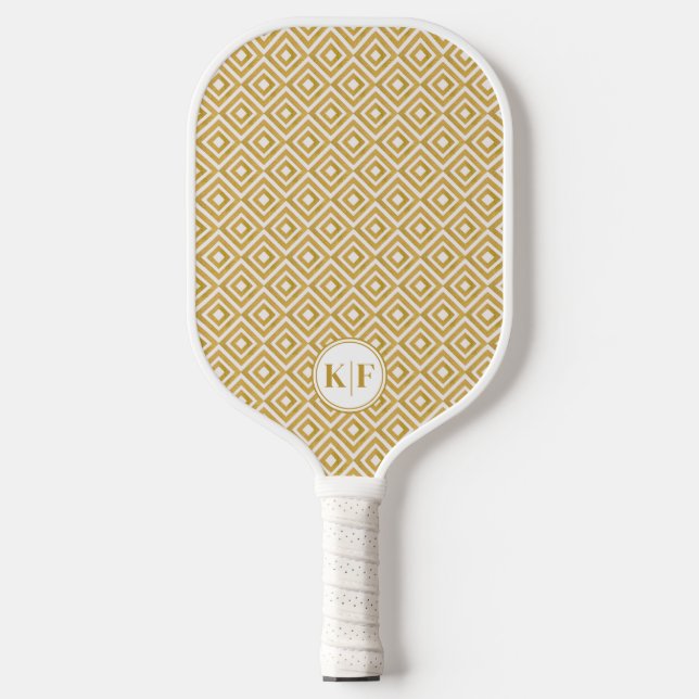 Palas De Pickleball Glam Luxury Monogram personaliz Pickleball Paddle (Anverso)