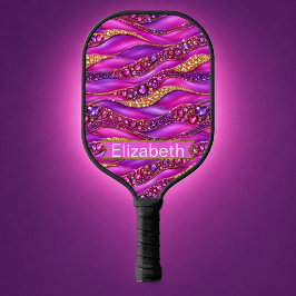 Palas De Pickleball Glam Pink Gold Joyas Strata Personalizado