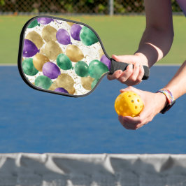 PALAS DE PICKLEBALL GLOBOS DE MARDI GRAS PURPURA VERDE AMARILLO