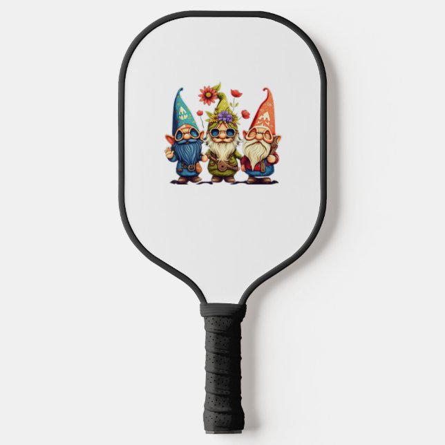 Palas De Pickleball Gnome Cute y la divertida gnome paz del girasol hi (Anverso)