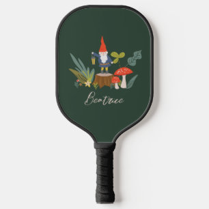 Palas De Pickleball Gnome de Woodland y nombre personalizado