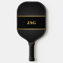 Palas De Pickleball Gold Black Faux Carbon Monogram Pickleball Paddle