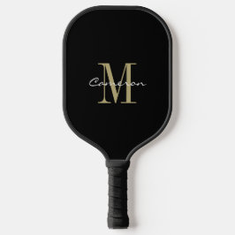 Palas De Pickleball Gold Monograma inicial y nombre regalo personaliza