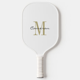 Palas De Pickleball Gold Monograma inicial y nombre regalo personaliza