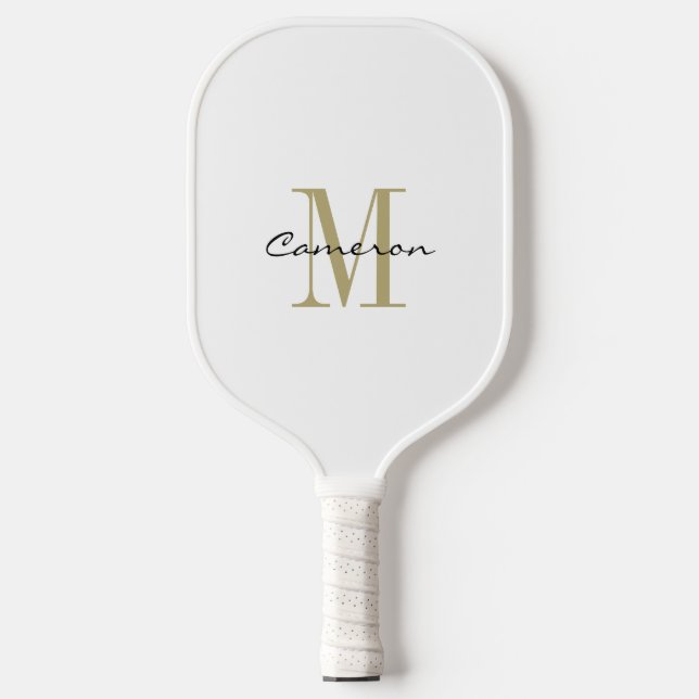 Palas De Pickleball Gold Monograma inicial y nombre regalo personaliza (Anverso)