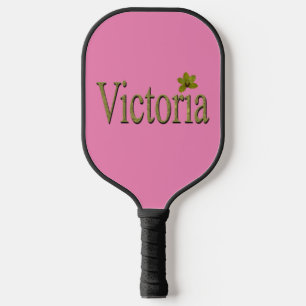 Palas De Pickleball Gold Victoria Nombre Hecho Con Orquídeas Doradas,