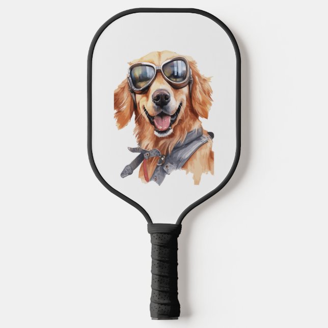 Palas De Pickleball Golden Retriever con gafas de sol (Anverso)