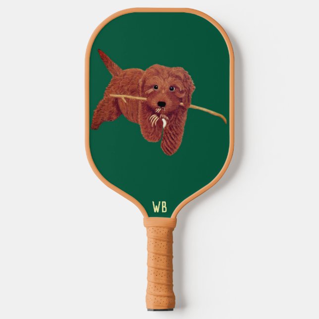 Palas De Pickleball Goldie Golden Dog Green (Anverso)