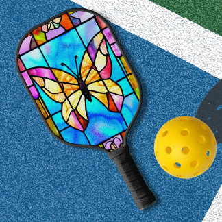 Palas De Pickleball Goma de mariposa de vidrio manchado