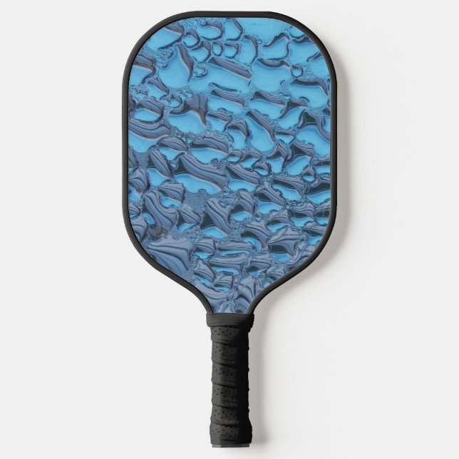 Palas De Pickleball Gotas de lluvia suaves en vidrio azul (Anverso)