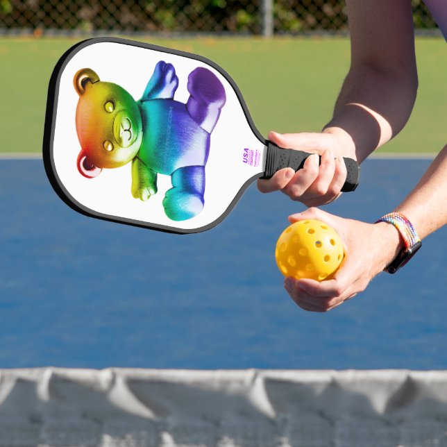 Palas De Pickleball Gra de arcoiris de osito metalizado cepillado de S (in situ)