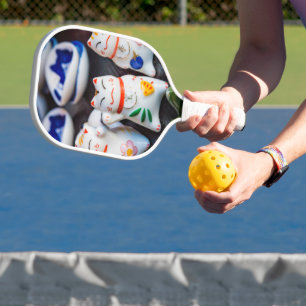 Palas De Pickleball Grabando figuras de gatos