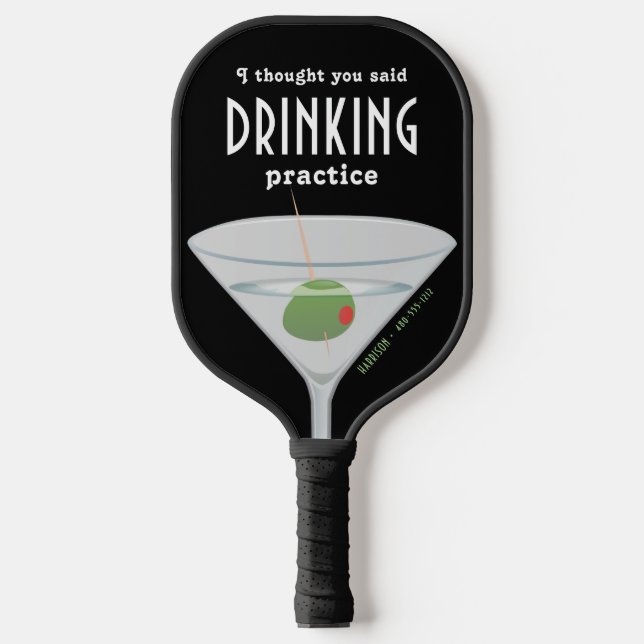 Palas De Pickleball Graciosa bebida personalizada Martini (Anverso)