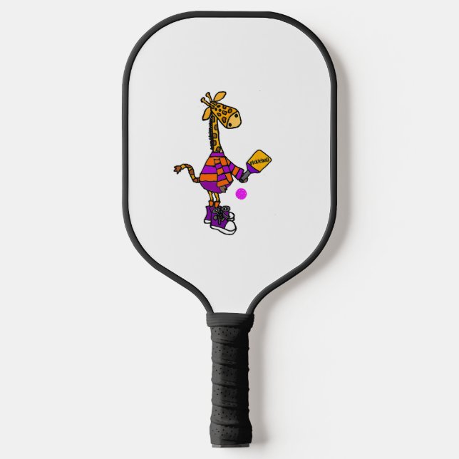 Palas De Pickleball Graciosa jirafa jugando al baloncesto (Anverso)