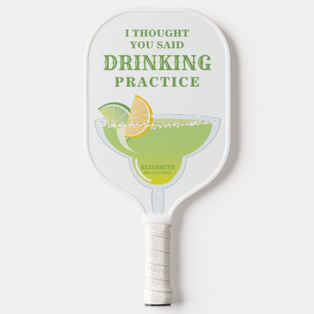 Palas De Pickleball Graciosa Margarita personalizada Verde y Blanco (Anverso)