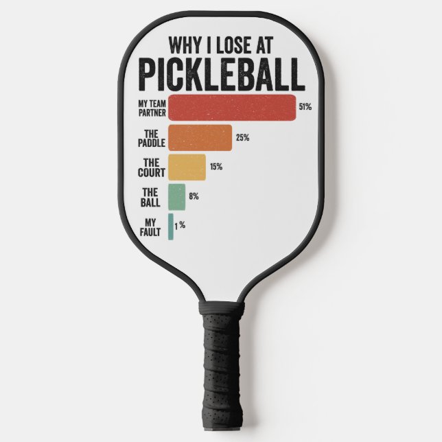 Palas De Pickleball Gracioso baloncesto Dink Sport Por Qué Pierdo El B (Anverso)