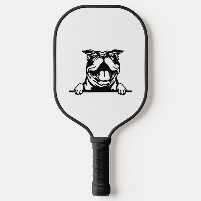 Palas De Pickleball Gracioso Bulldog feliz (Anverso)