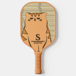 Palas De Pickleball Gracioso diseño retro de gato