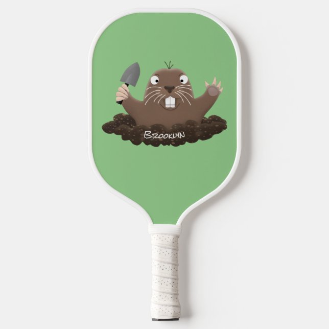 Palas De Pickleball Gracioso gopher digging personalizado ilustracion (Anverso)