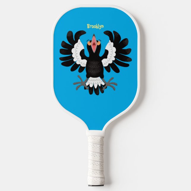 Palas De Pickleball Gracioso ilustracion de personalizado magpie austr (Anverso)
