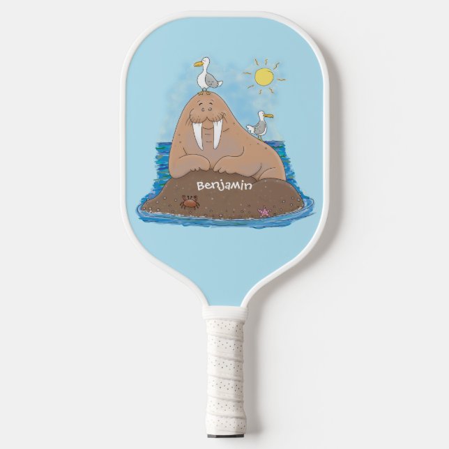 Palas De Pickleball Gracioso ilustracion personalizado de moras felice (Anverso)