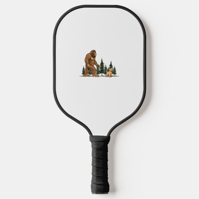 Palas De Pickleball Gracioso Labradoodle Perro pie Caminando Perro Mam (Anverso)