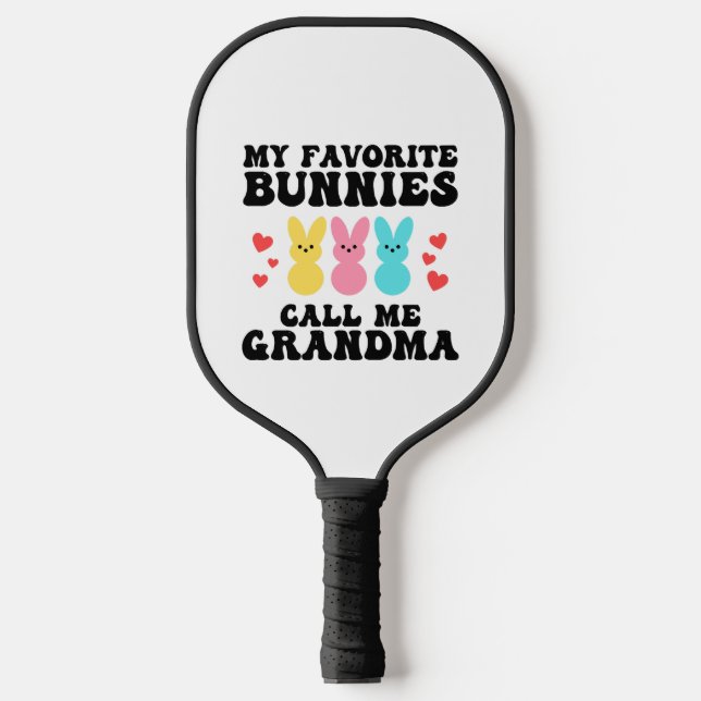 Palas De Pickleball Gracioso, mis conejitos favoritos me llaman abuela (Anverso)