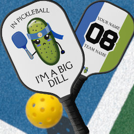 Palas De Pickleball Gracioso nombre del equipo Big Dill número azul bl