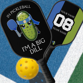Palas De Pickleball Gracioso nombre del equipo Big Dill número azul ne