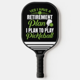 Palas De Pickleball Gracioso retiro Monograma negro y verde